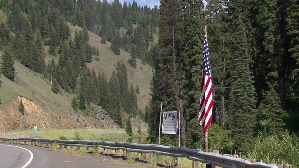 AMRA claim "Sasquatch 2" This is our sign, 41 feet from the road which they told us we were in violation for