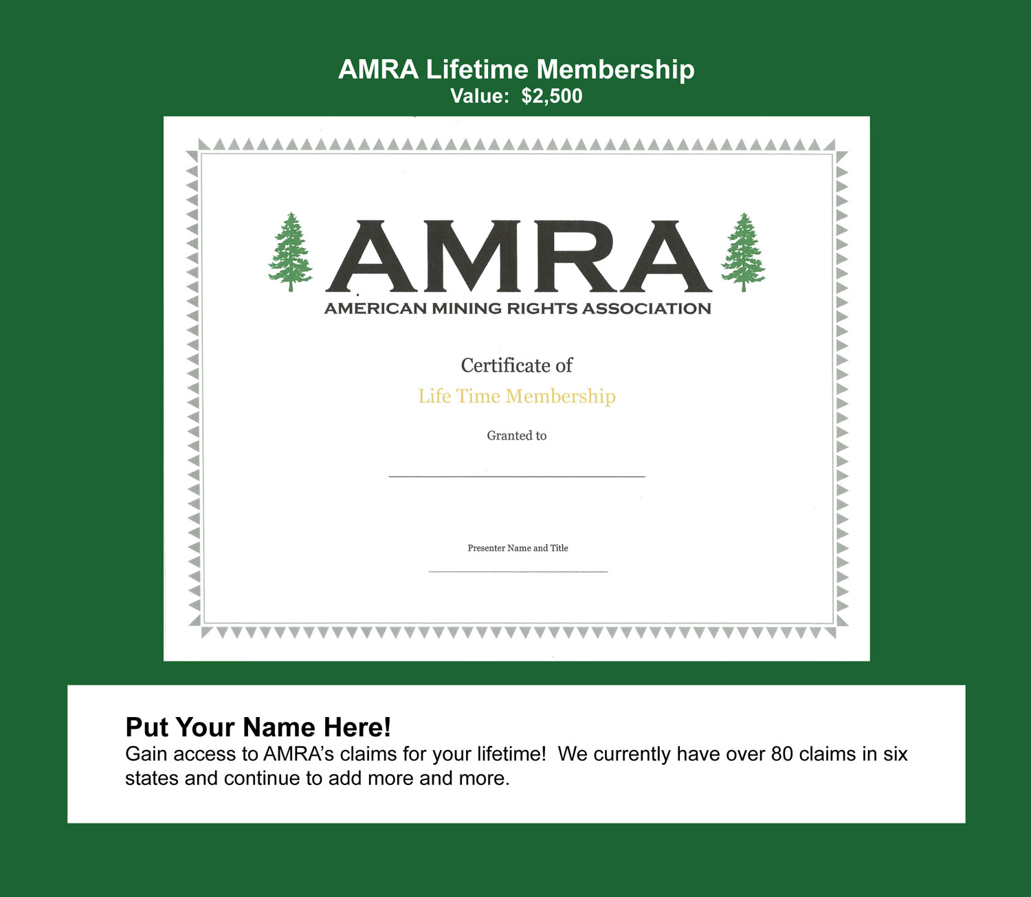 AMRA Lifetime Membership